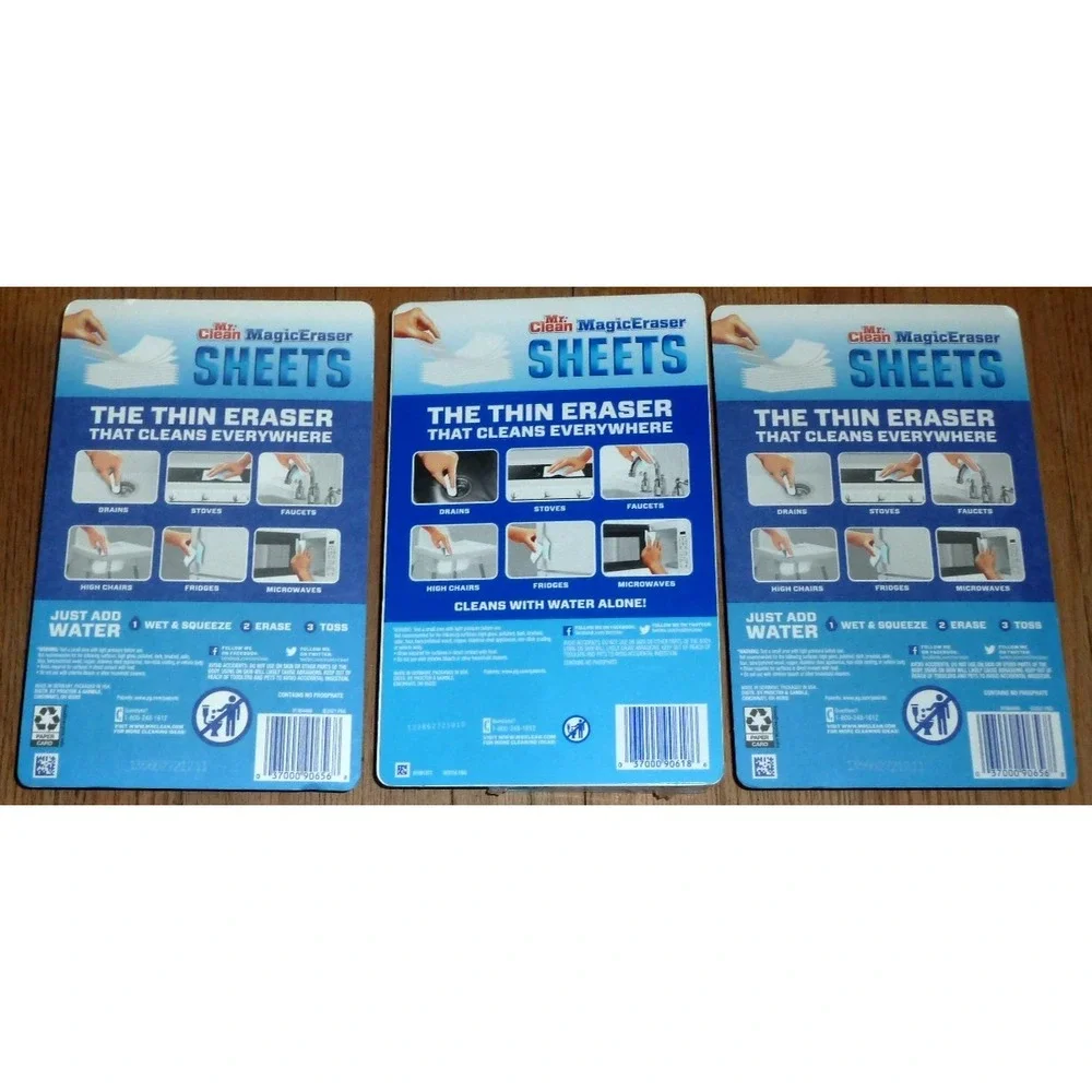Mr. Clean Magic Eraser Power Wipes 2-8 Count Thin Dry Sheets 1-16 Count LOT NEW